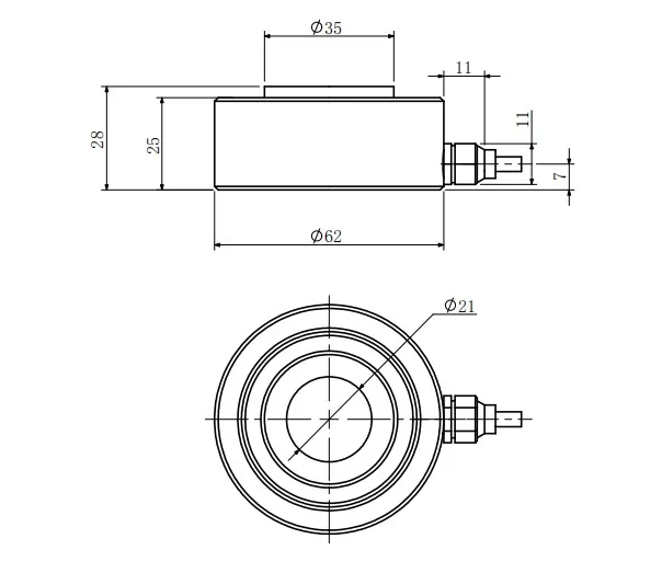 Thru Hole Load Cell Button Cell 3t 5t Ring Type Force Sensor dengan tipe sinyal output digital 3