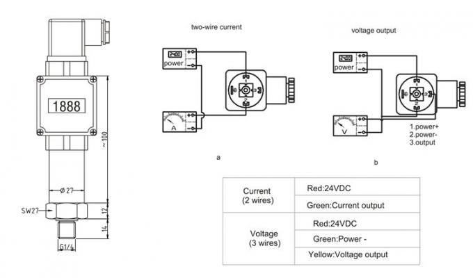 Compact 24VDC Industrial Digital Hydraulic Pressure Transmitter untuk pembacaan yang akurat 1