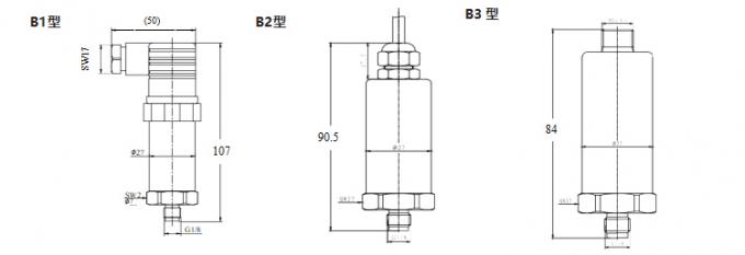 0-600bar Rentang Tekanan Diffused Silicon Oil Pressure Sensor RPT202 dengan output 0,5-4,5V dan Sertifikasi CE RoHS 2