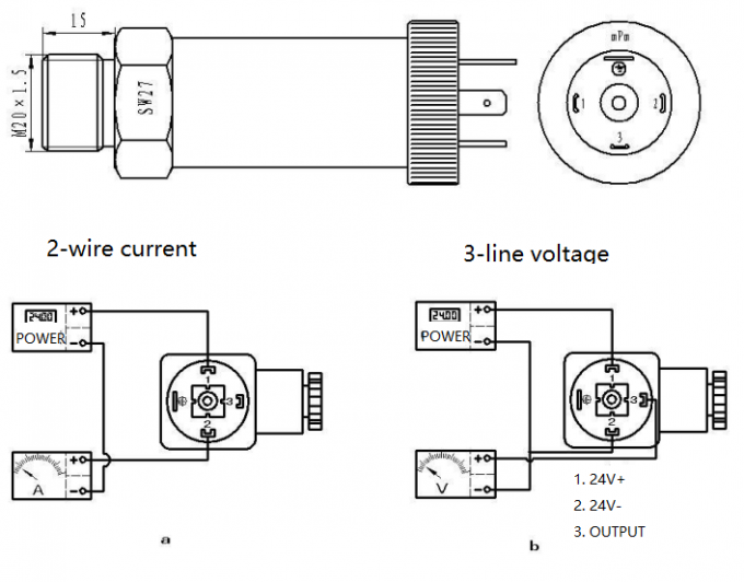 4-20mA Air Gas Air Pressure Transducer Limbah Aplikasi Tekanan Sensor Transmitter 1
