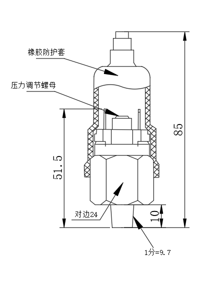 Pasokan pabrik 1/8" 1/4" NO NC Sensor Kontrol Tekanan Udara 1Bar ke 100Bar Sensor Tekanan Switch 15psi ke 1500psi 3