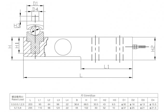 Baja paduan kelas industri / baja tahan karat Konstruksi S-tipe sensor tekanan Link Attachment Joint Bantalan gigi 1