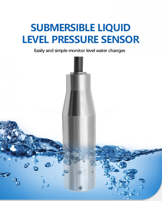 4-20mA Submersible Water Level Sensor untuk Pengukuran Tingkat Air dan Minyak Suhu Kerja -20-80C RS485 IIC Interface 0